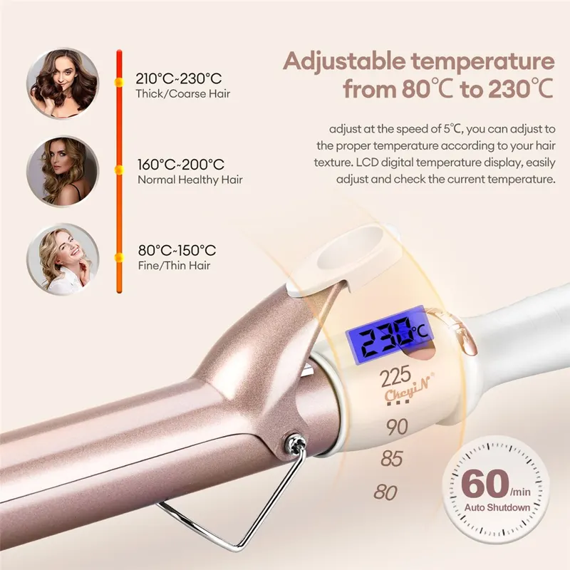 ZENX 32mm 38mm Electric Hair Curler for Women Professional Ceramic Curling Iron Adjustable Temperature Hair Styling Tool