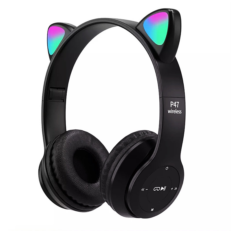 Wholesale Custom Cheapest Gamer Earphones Pink Cute Cat Ear headset Headphones for Girls