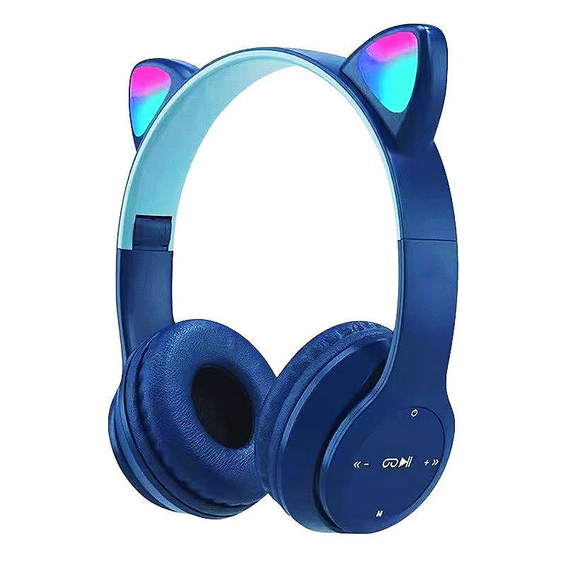 Wholesale Custom Cheapest Gamer Earphones Pink Cute Cat Ear headset Headphones for Girls