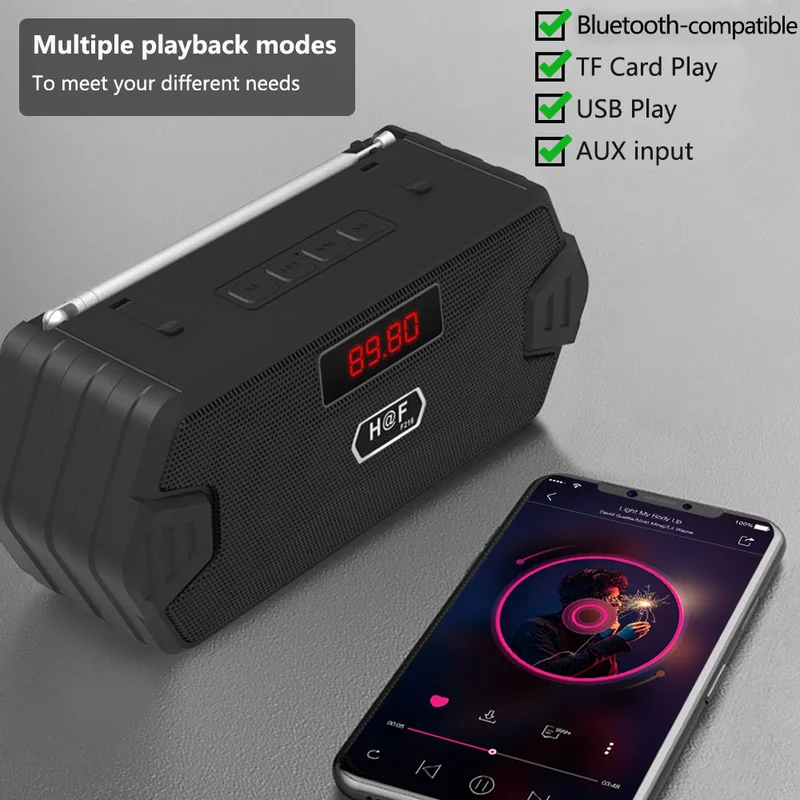 ZENX Portable Wireless Speaker Bluetooth-compatible Outdoor USB Speakers With FM Radio Receiver AUX TF MP3 Loudspeaker For Phone PC